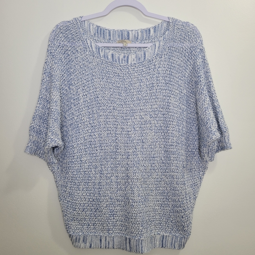 Amanti Italy Summer Artsy Dolman Sleeve‎ Blue Open Knit S